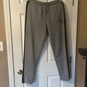 Puma Men's Gray Joggers with Black Accents